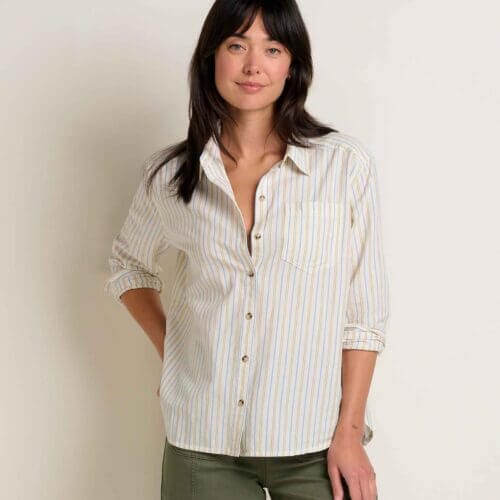 Women's Airscape Long Sleeve Shirt Salt Vertical Stripe / XS