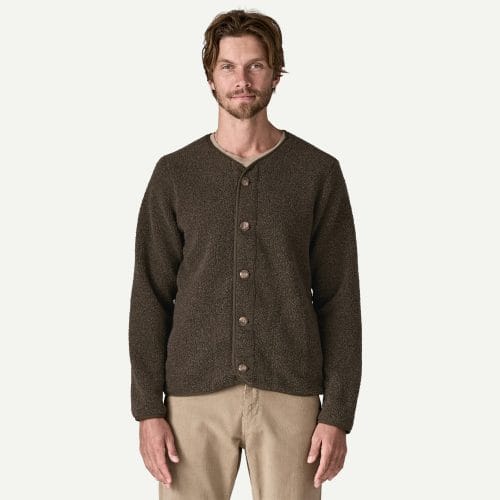 Patagonia Men's Reclaimed Fleece Cardigan in Otter Brown