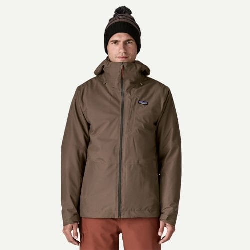 Patagonia Men's 3-in-1 Powder Town Ski/Snowboard Jacket in Marlow Brown