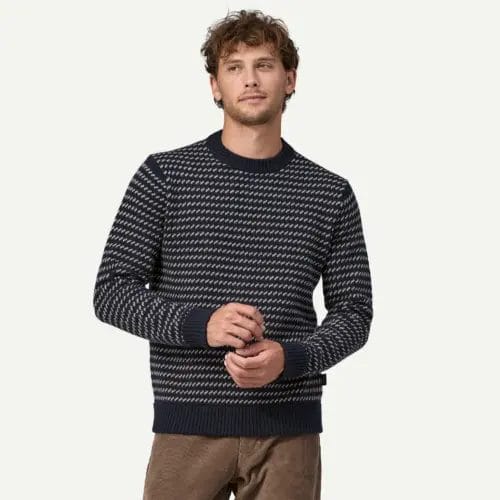 Patagonia Men's Recycled Wool-Blend Sweater in Classic Navy