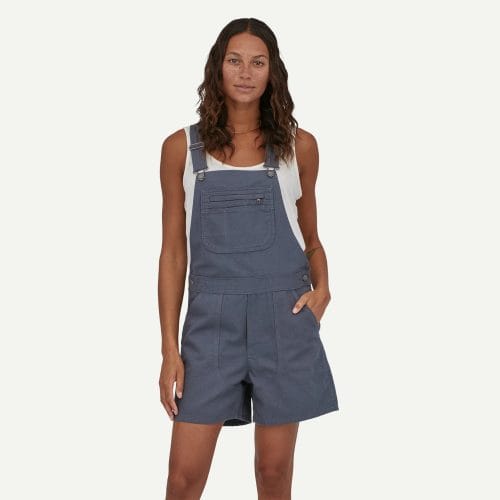 Patagonia Women's Stand Up® Overalls - 5" Canvas Overall Shorts in Smolder Blue