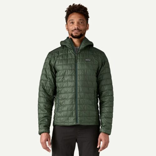Patagonia Men's Nano Puff® Fitz Roy Trout Insulated Hoody in Old Growth Green