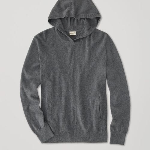 Men's Medium Grey Heather Classic Fine Knit Sweater Hoodie XL