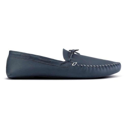 The Men's Moccasin in Denim Blue