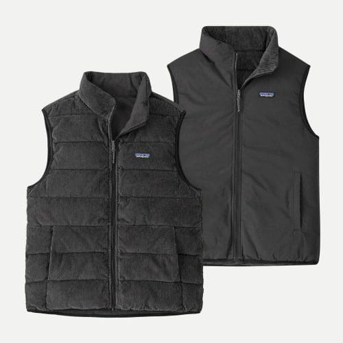 Patagonia Reversible Cotton Down Vest in Black