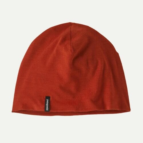 Patagonia Overlook Merino Wool Liner Beanie in Amanita Red