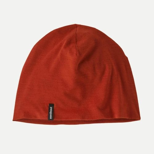 Patagonia Overlook Merino Wool Liner Beanie in Amanita Red