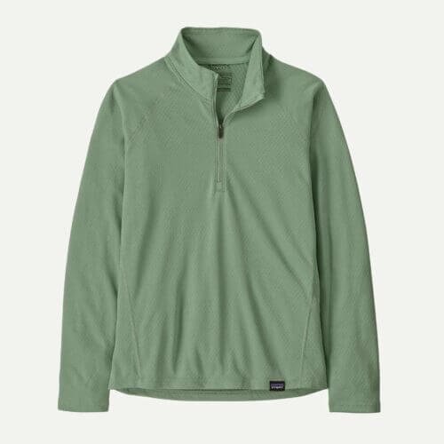 Patagonia Kids' Capilene® Midweight Baselayer Zip-Neck Shirt in Ellwood Green