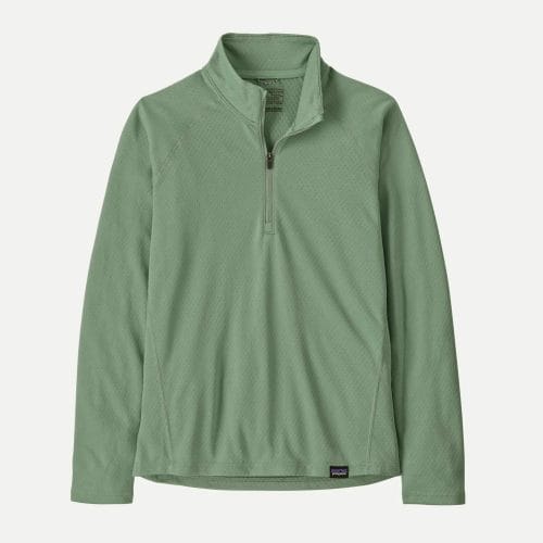 Patagonia Kids' Capilene® Midweight Baselayer Zip-Neck Shirt in Ellwood Green