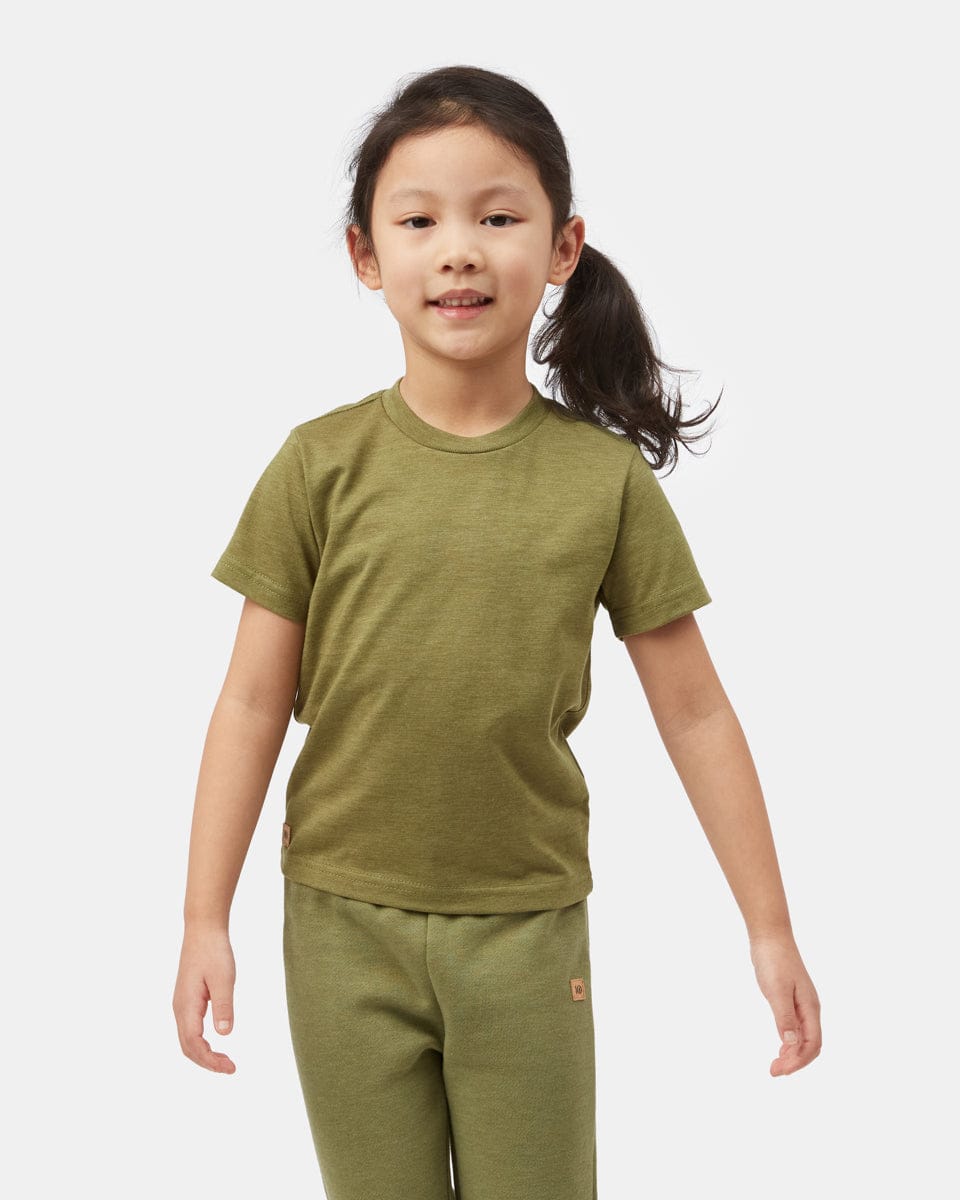 Treeblend Crew T-Shirt - OLIVE BRANCH HEATHER / 3T