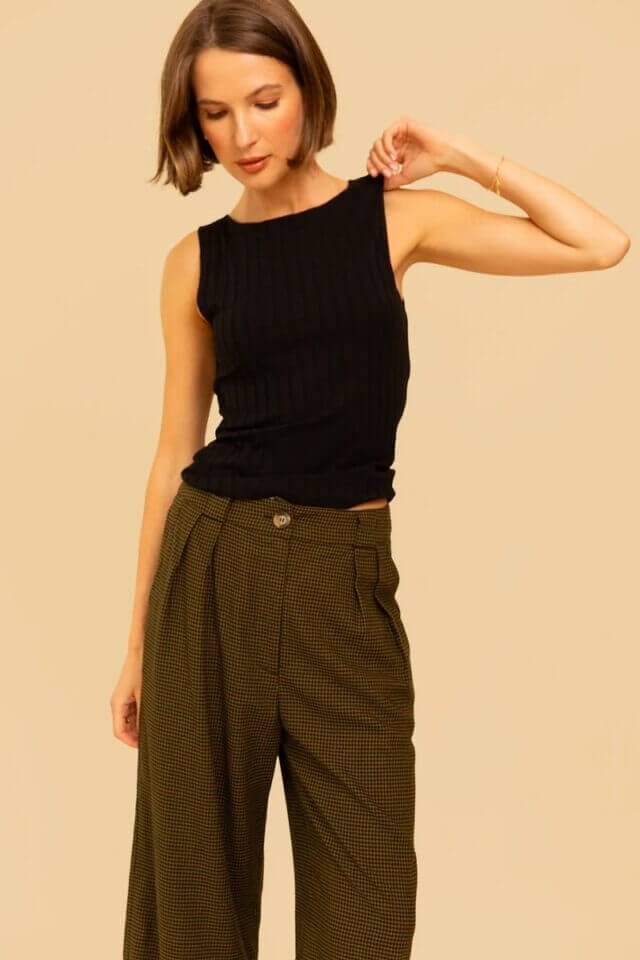 Sustainable Tencel Black Vest Top for her by Whimsy + Row