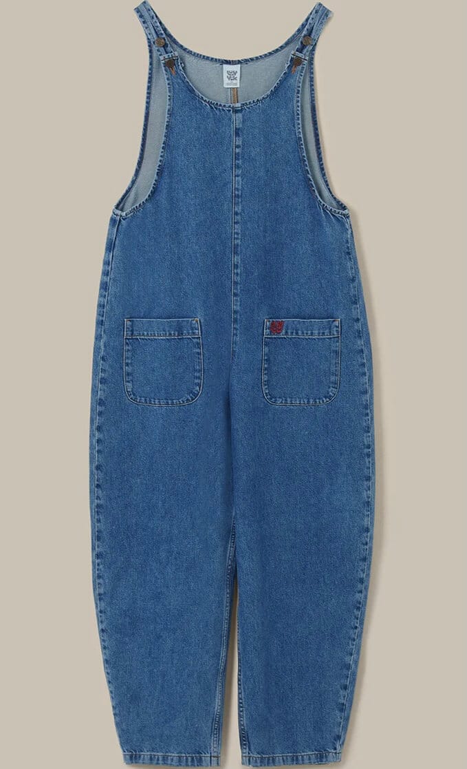 Sustainable and organic cotton dungarees by Lucy & Yak.