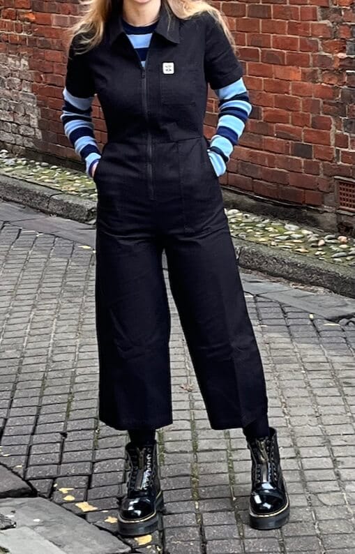 Sustainable stylish petite dungarees by Lucy & Yak.