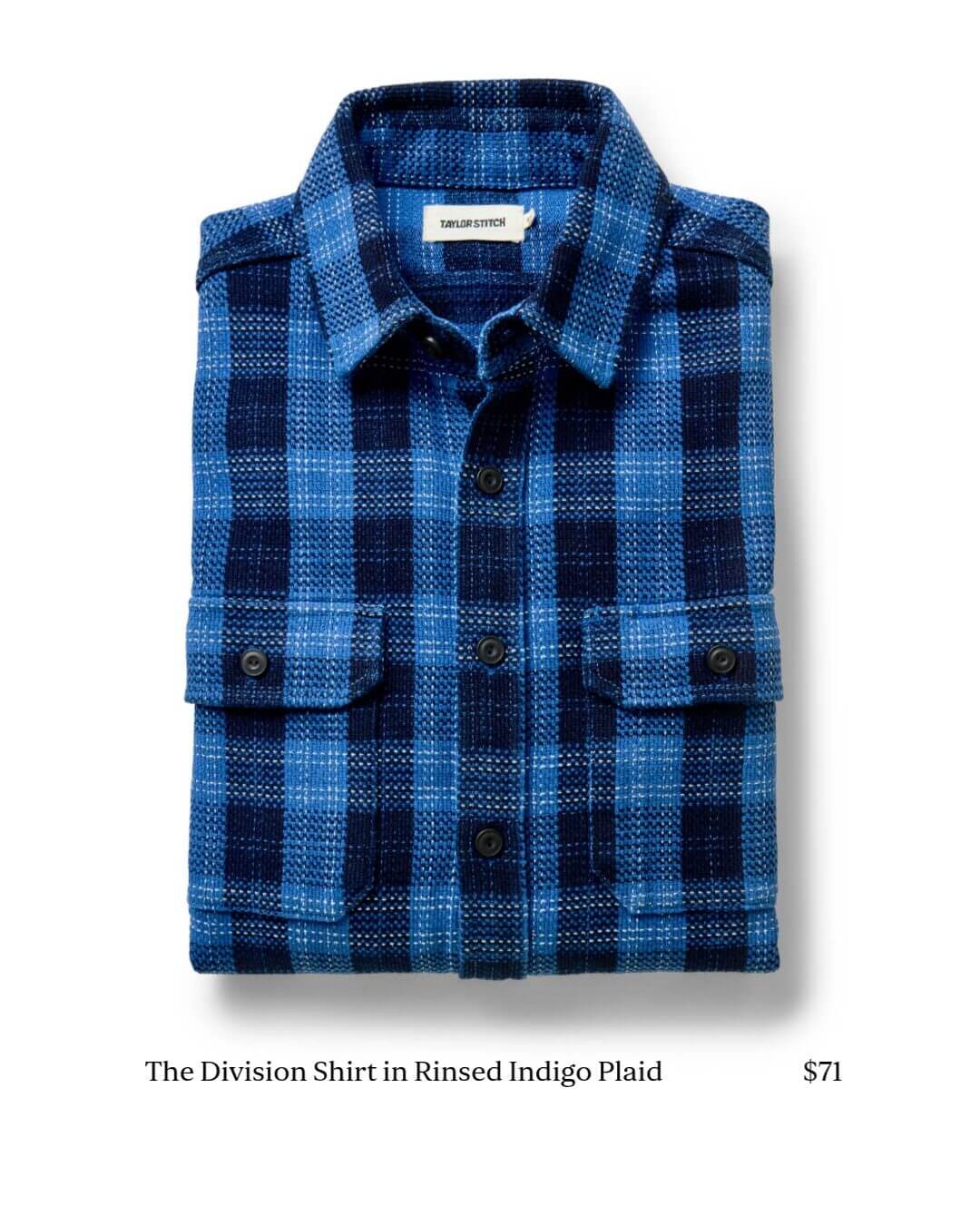 The Division Shirt in Rinsed Indigo Plaid