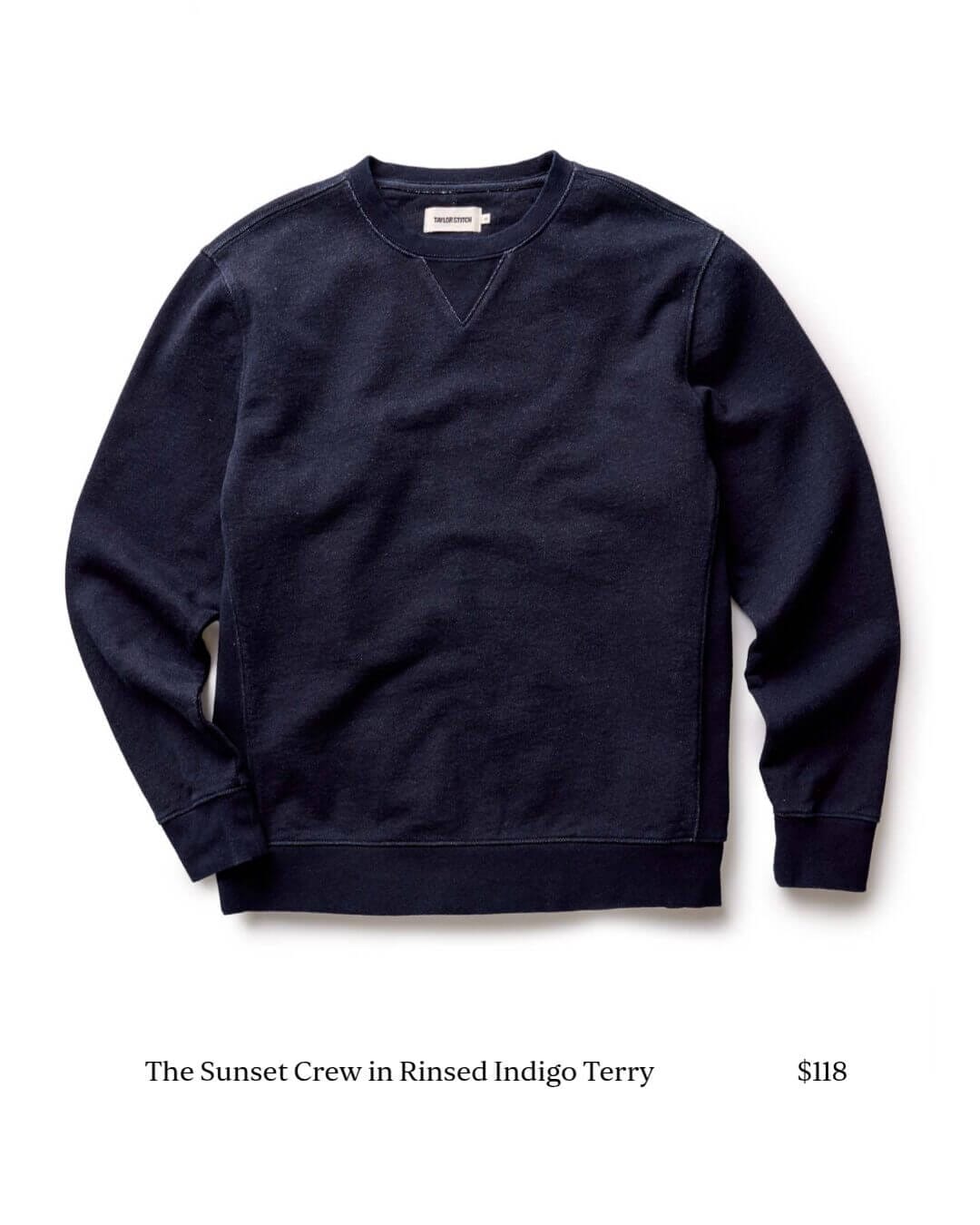 The Sunset Crew in Rinsed Indigo Terry